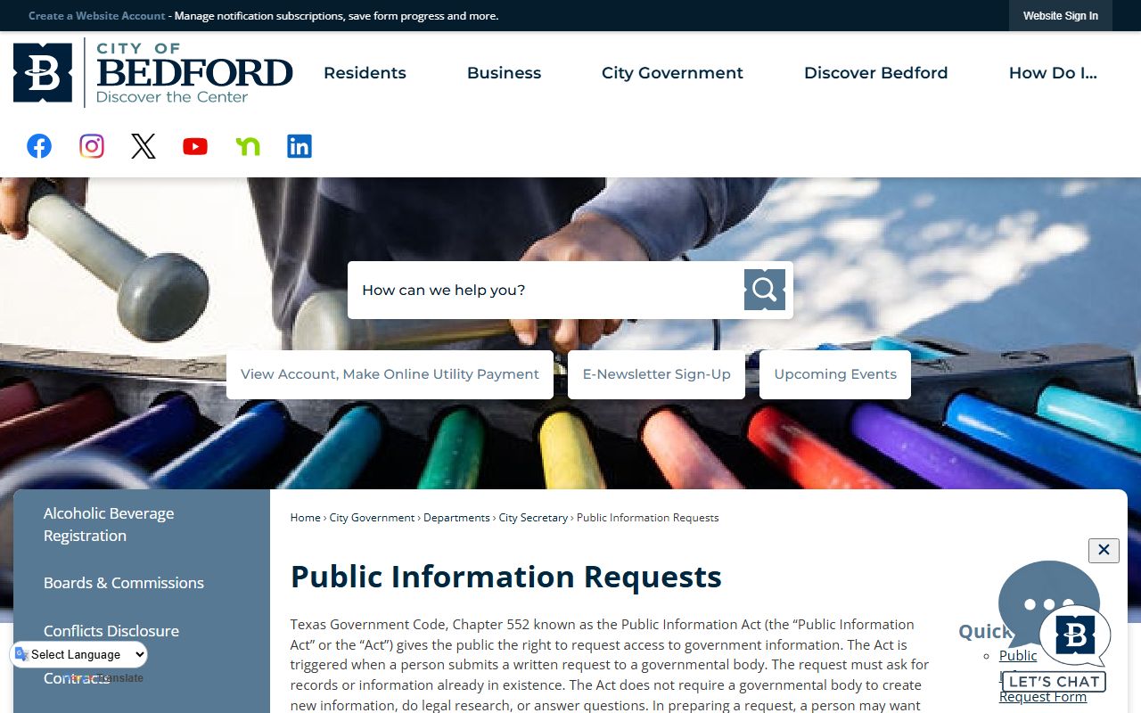 Bedford Residents Directory