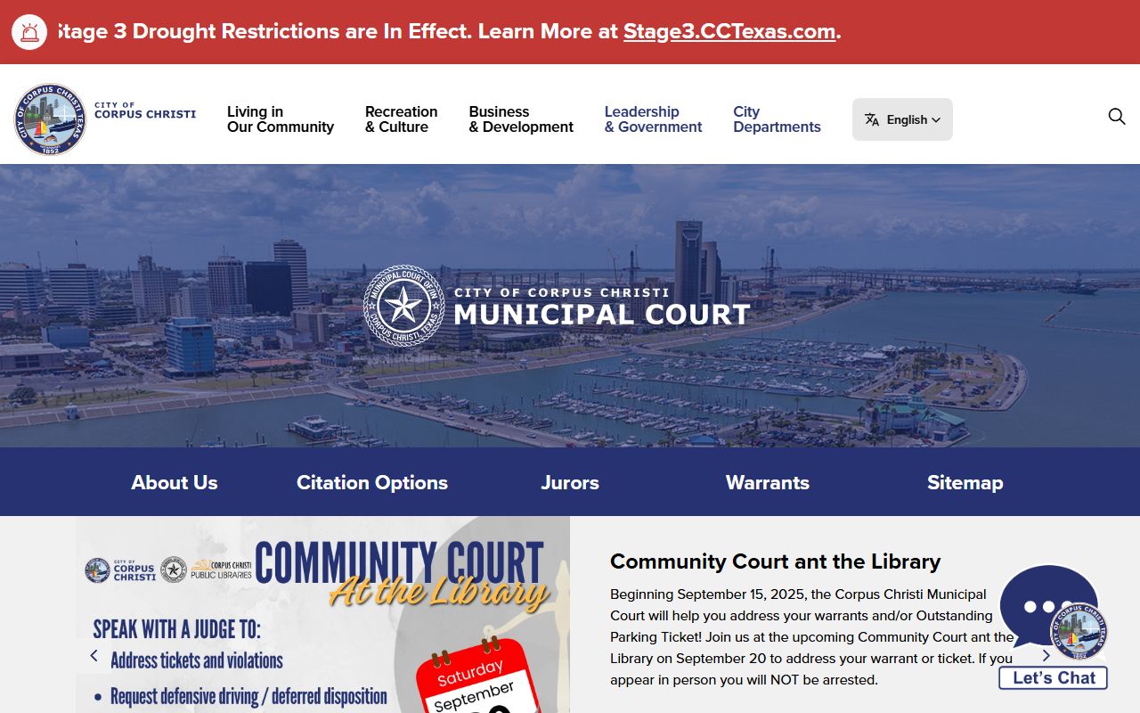 Corpus Christi Residents Directory - Municipal Court online services