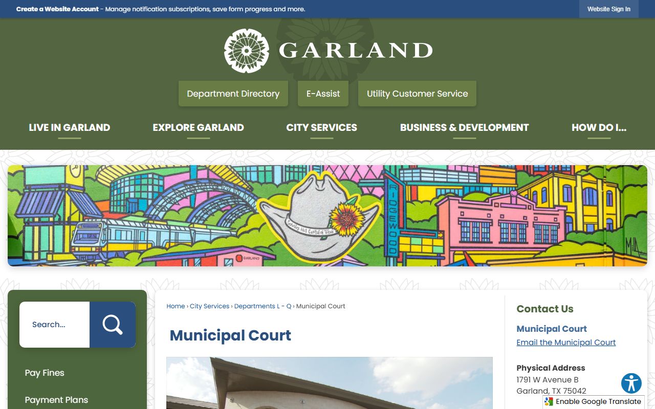 Garland Residents Directory - Municipal Court online services
