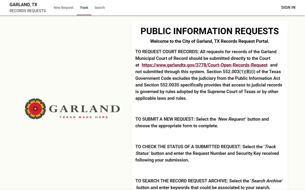 Garland Residents Directory - Public records request portal