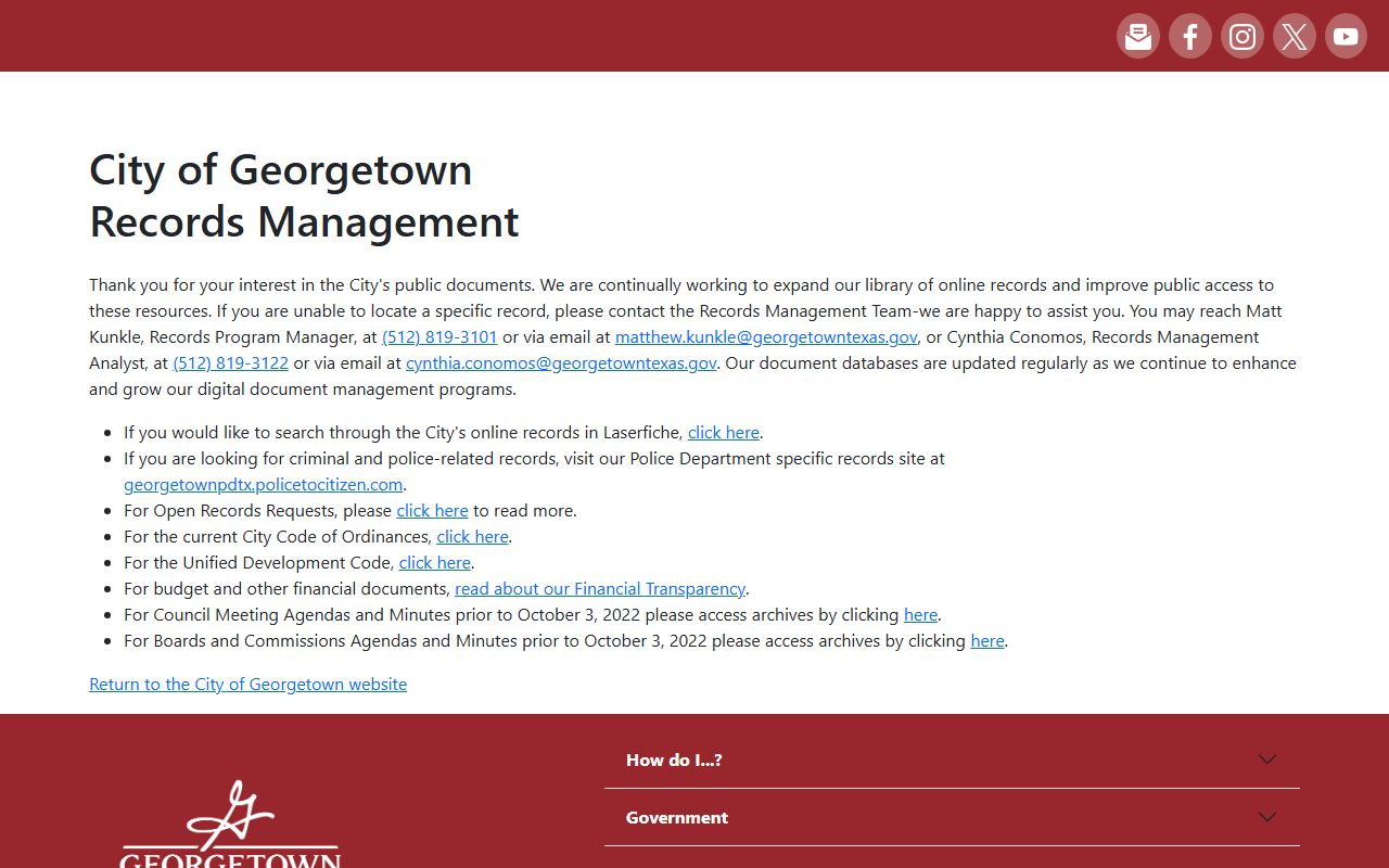 Georgetown Residents Directory