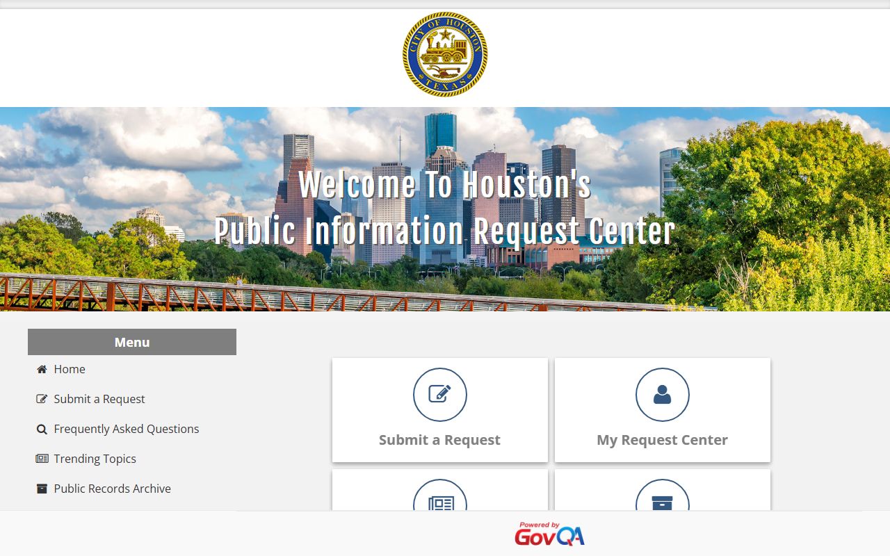 Houston Residents Directory - Police Department records request portal