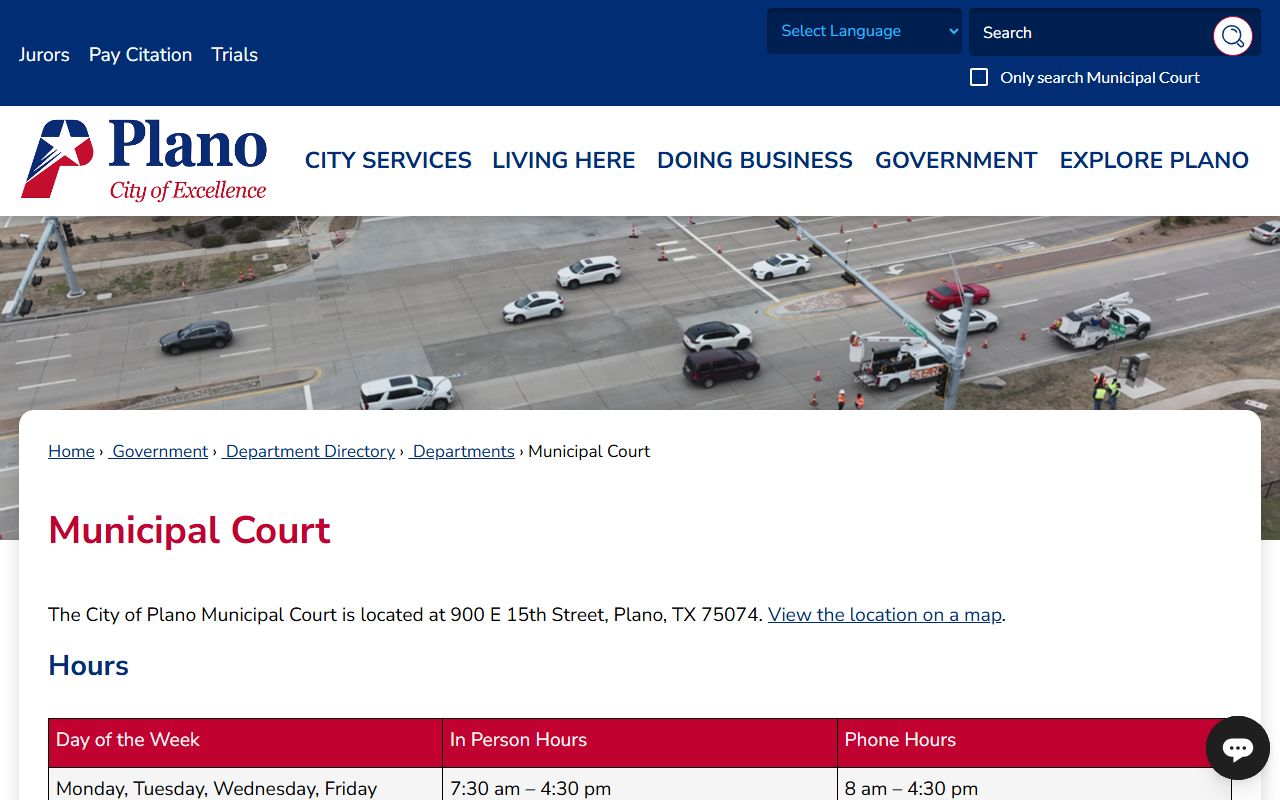 Plano Residents Directory - Municipal Court online portal