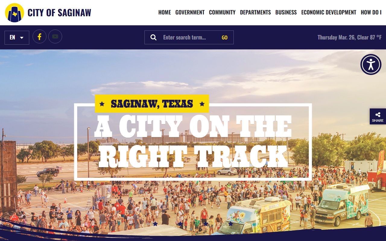 Saginaw official city website with department information and services for residents