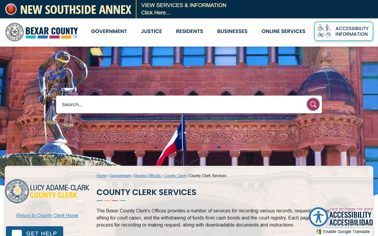 Bexar County Clerk residents directory records search