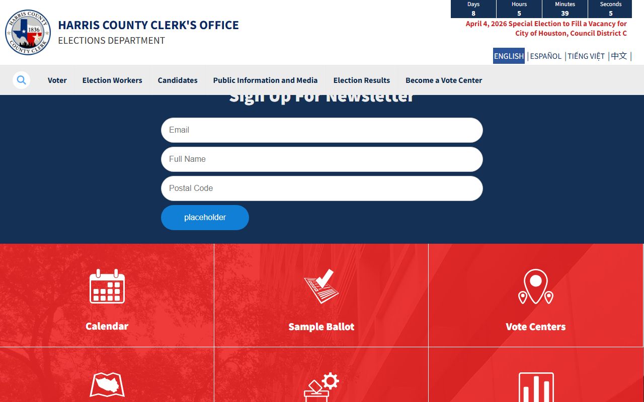 Harris County Elections residents directory voter records