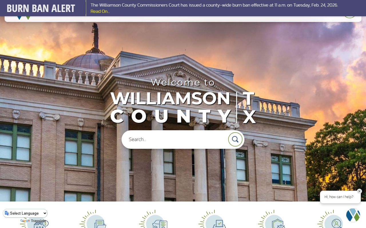 Williamson County Tax Office website for residents directory property tax searches
