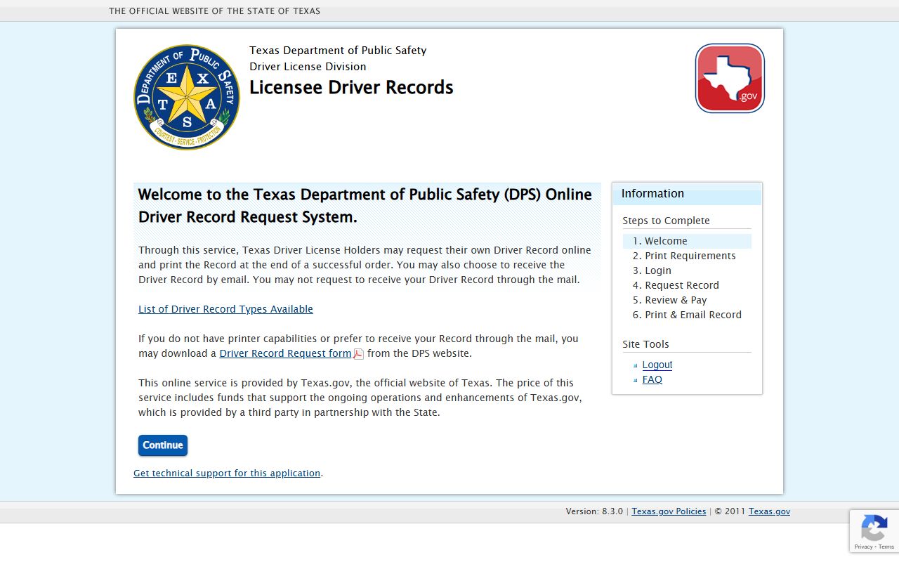 Texas Residents Directory - DPS Online Driver Record System